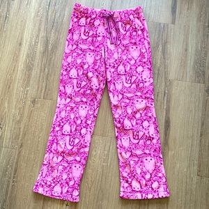 Denver Hayes Fleece PJ bottoms. Size Medium. Purple/pink owl pattern